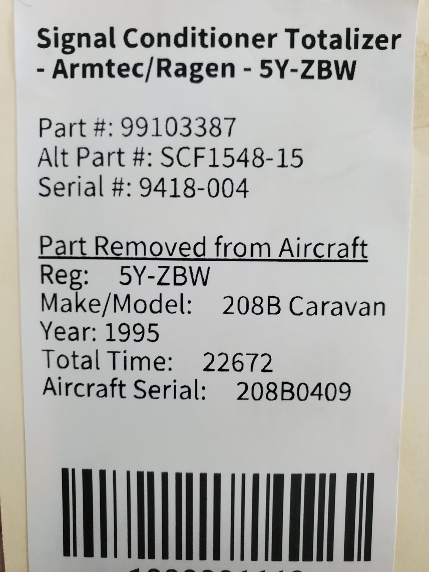Signal Conditioner Totalizer - Armtec/Ragen - 5Y-ZBW