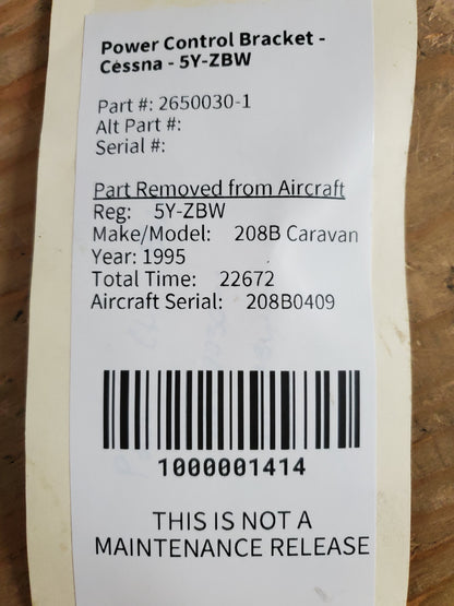 Power Control Bracket - Cessna - 5Y-ZBW