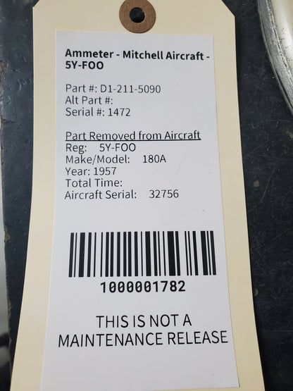 Ammeter - Mitchell Aircraft - 5Y-FOO