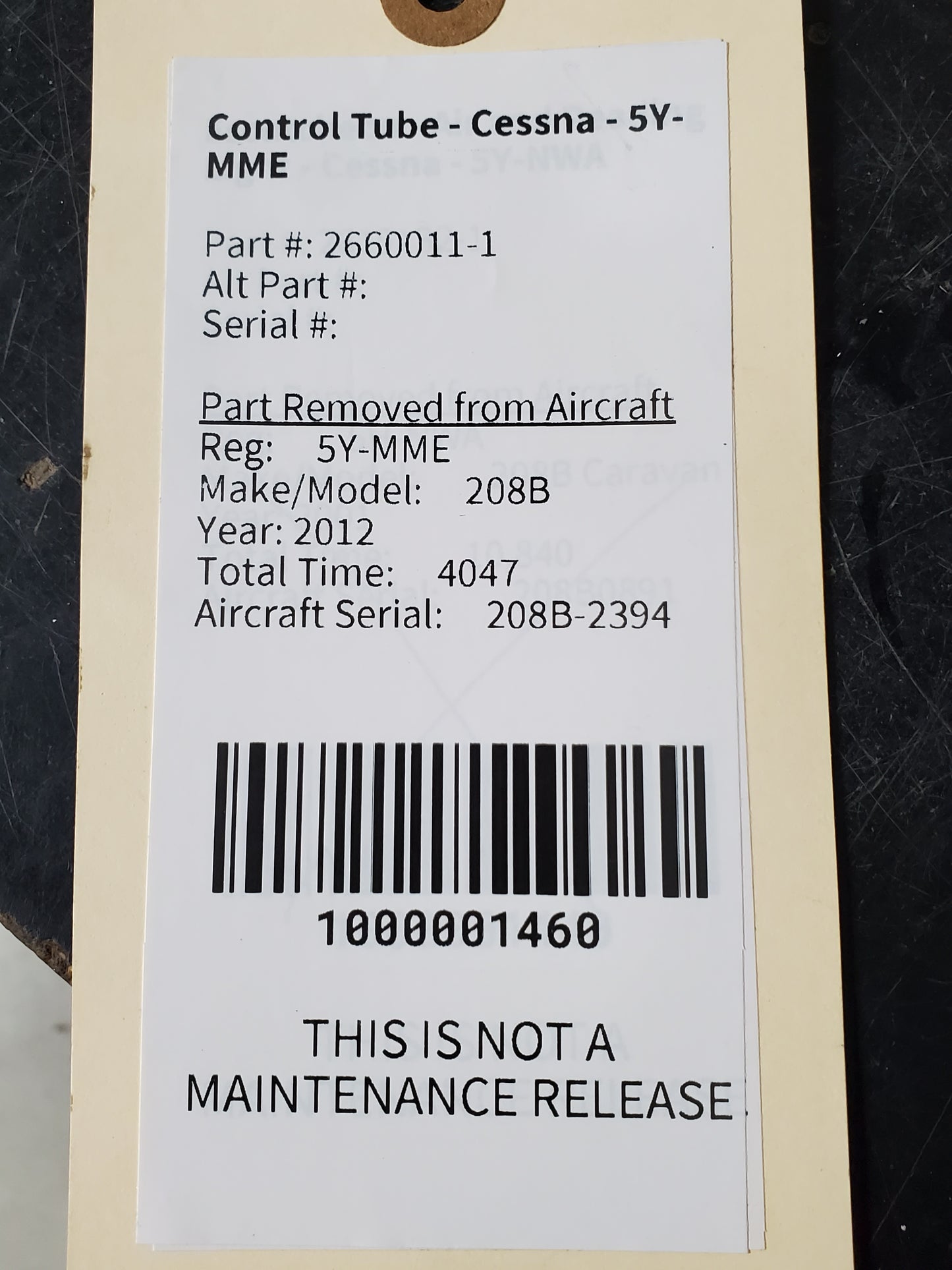 Control Tube - Cessna - 5Y-MME