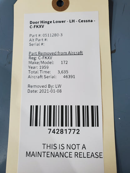 Door Hinge Lower - LH - Cessna - C-FKXV
