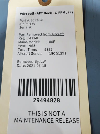 Wirepull - AFT Deck - C-FPML