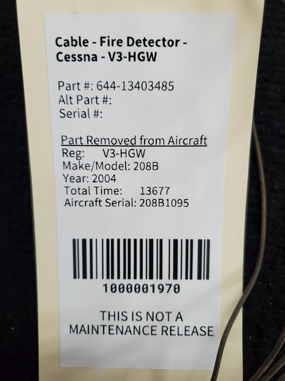 Cable - Fire Detector - Cessna - V3-HGW