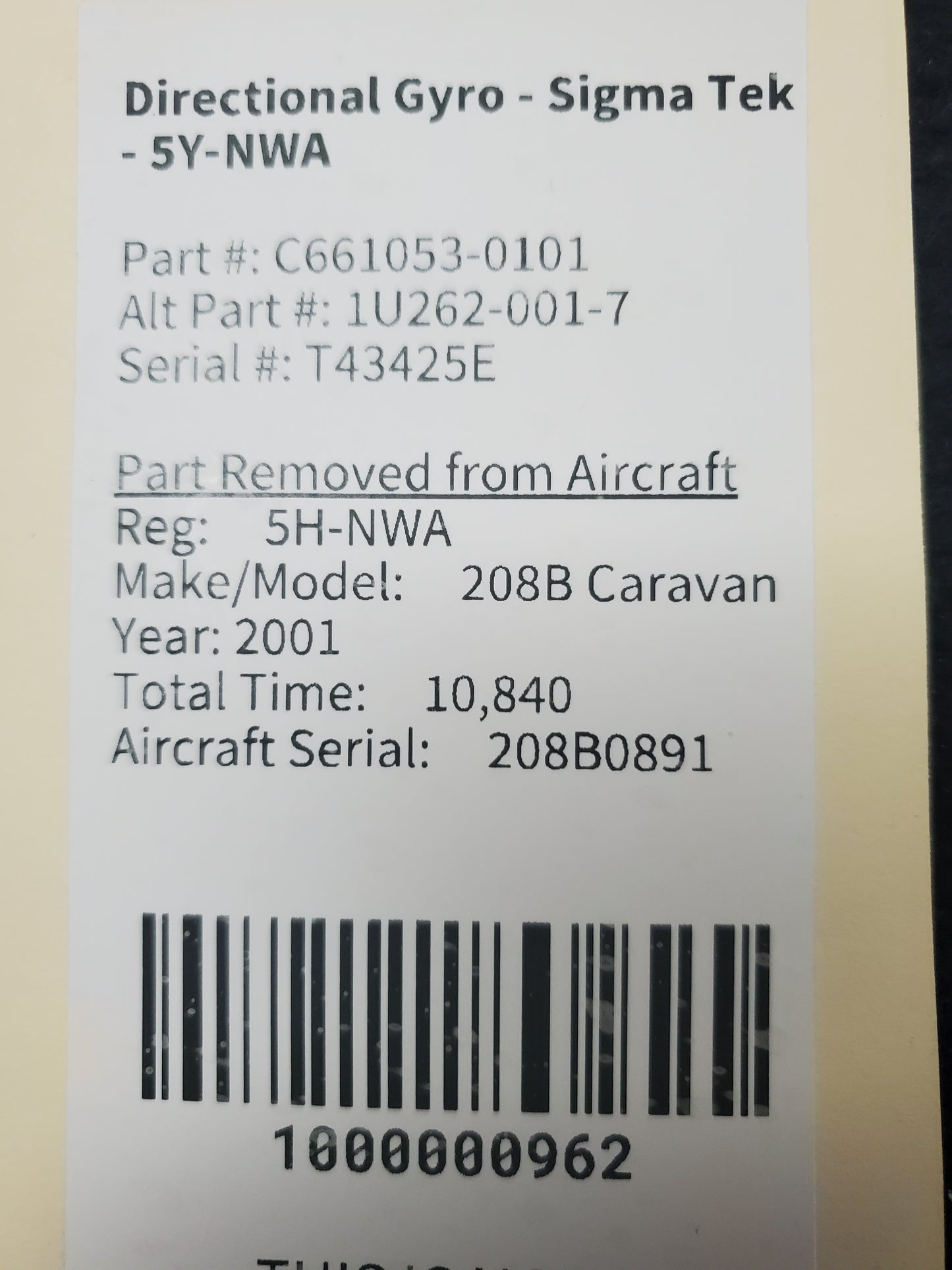 Directional Gyro - Sigma Tek - 5H-NWA