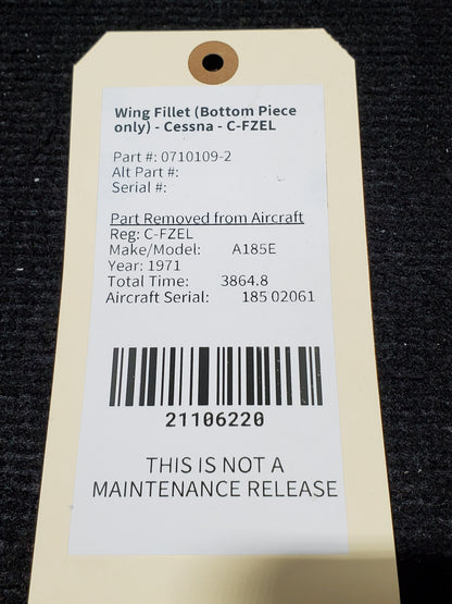 Wing Fillet (Bottom Piece only) - Cessna - C-FZEL