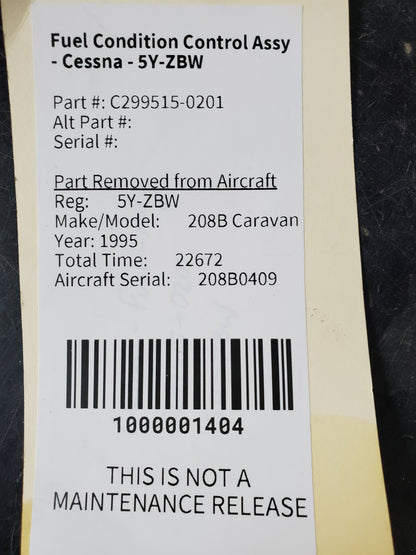 Fuel Condition Control Assy - Cessna - 5Y-ZBW