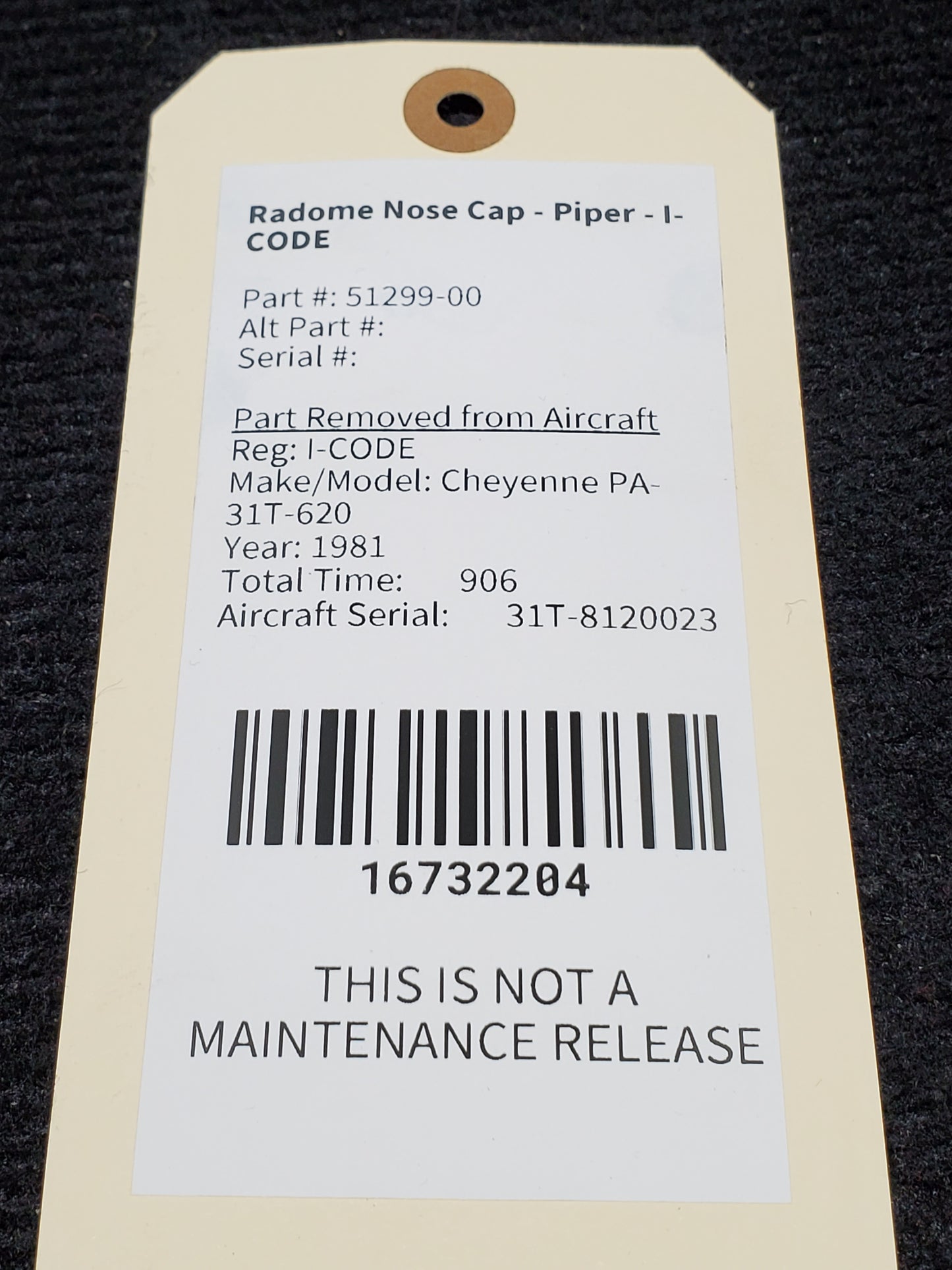 Radome Nose Cap - Piper - I-CODE