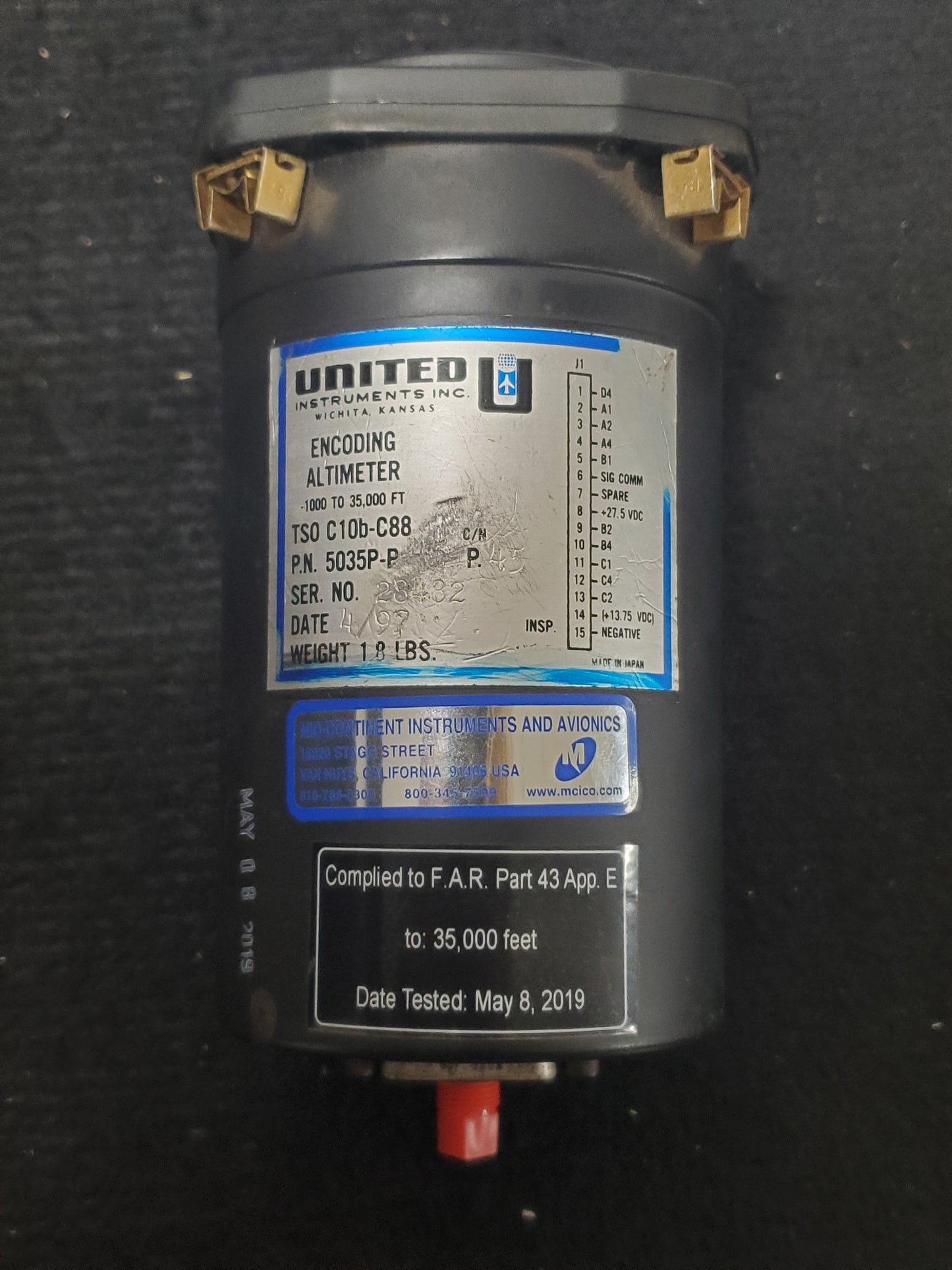 Encoding Altimeter - United Instruments - 5Y-ZBW