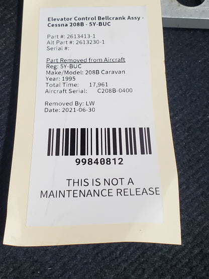 Elevator Control Bellcrank Assy - Cessna 208B - 5Y-BUC