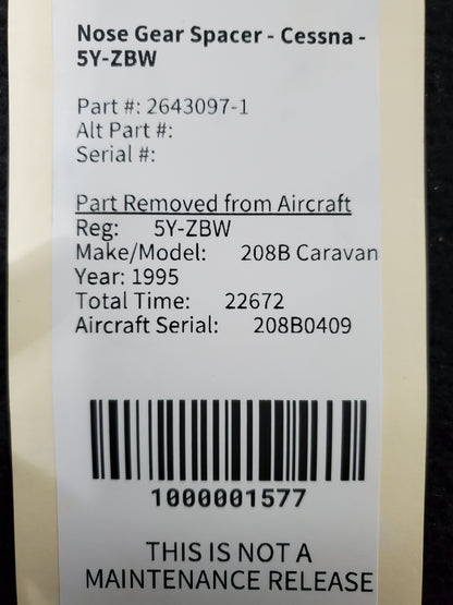 Nose Gear Spacer - Cessna - 5Y-ZBW