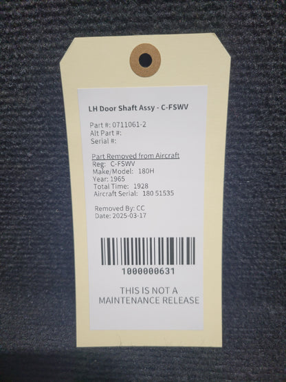 LH Door Shaft Assy - Cessna - C-FSWV