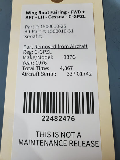 Wing Root Fairing - FWD + AFT - LH - Cessna - C-GPZL
