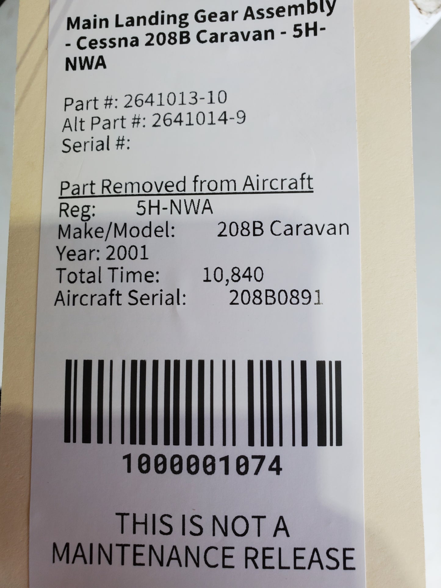 Main Landing Gear Assembly - Cessna 208B Caravan - 5H-NWA