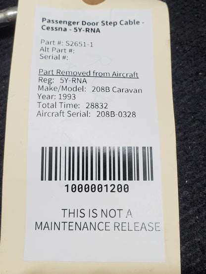 Passenger Door Step Cable - Cessna - 5Y-RNA
