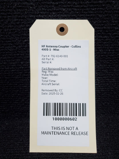 HF Antenna Coupler - Collins 490S-1 - Misc