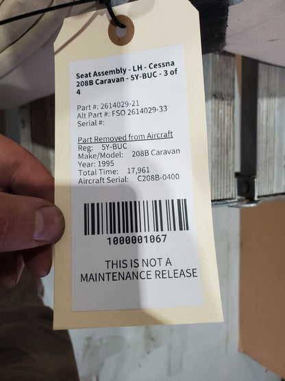 Seat Assembly - LH - Cessna 208B Caravan - 5Y-BUC - 3 of 4