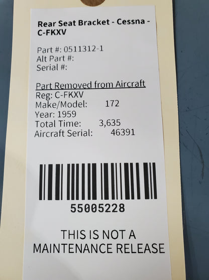 Rear Seat Bracket - Cessna - C-FKXV