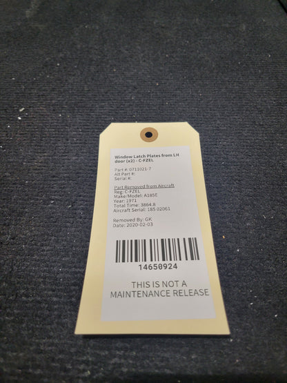 Window Latch Plates from LH door (x2) - C-FZEL