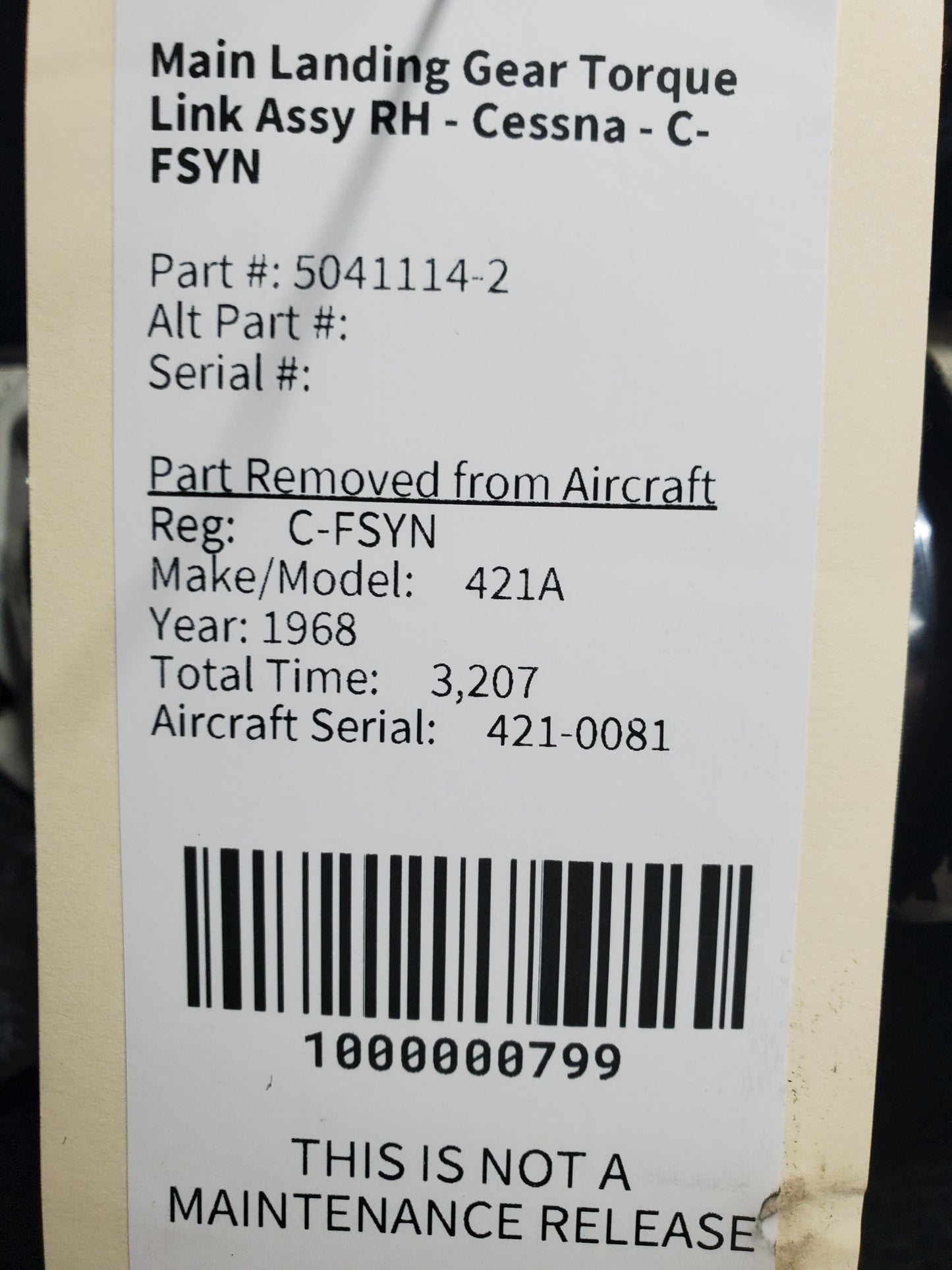 Main Landing Gear Torque Link Assy RH - Cessna - C-FSYN