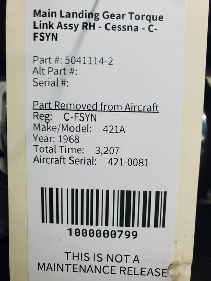 Main Landing Gear Torque Link Assy RH - Cessna - C-FSYN