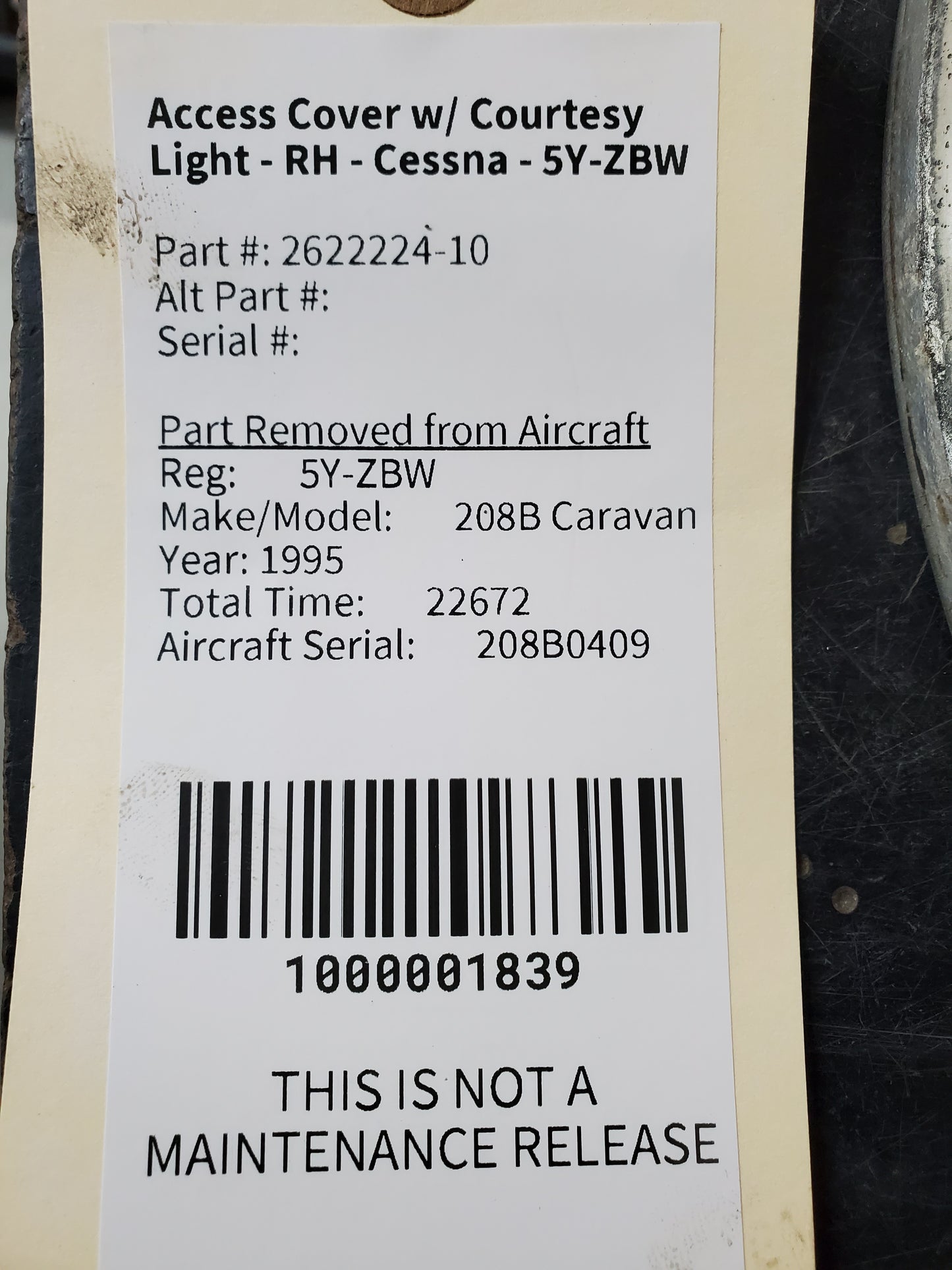 Access Cover w/ Courtesy Light - RH - Cessna - 5Y-ZBW