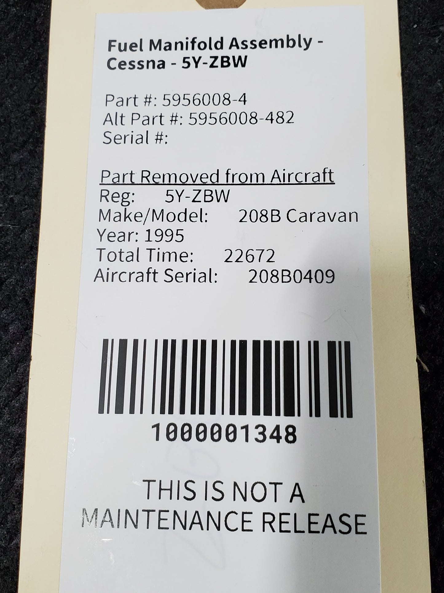 Fuel Manifold Assembly - Cessna - 5Y-ZBW