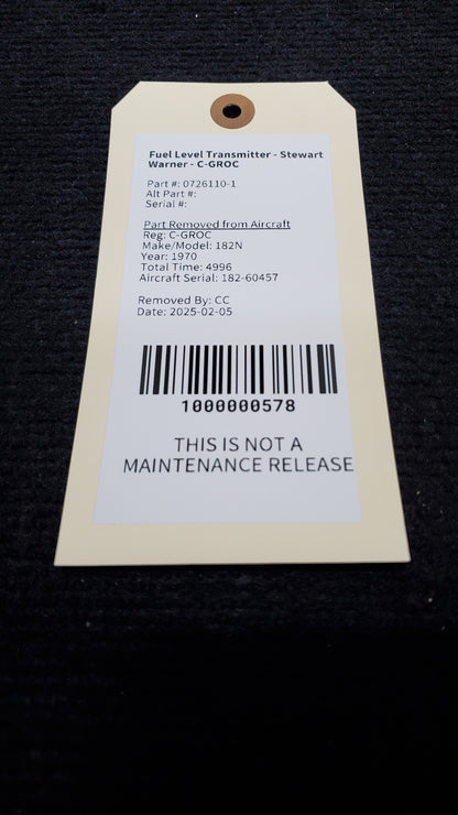 Fuel Level Transmitter - Stewart Warner - C-GROC