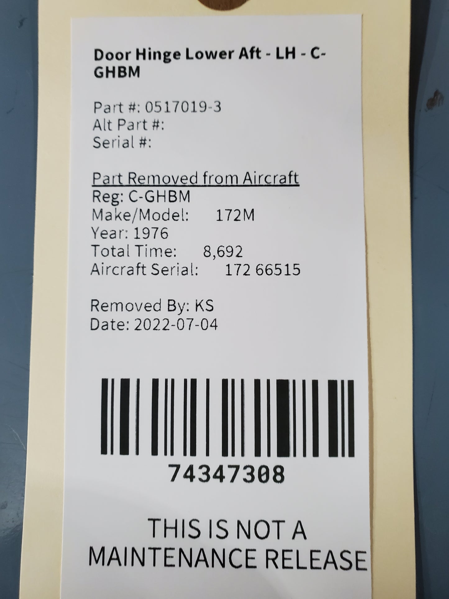 Door Hinge Lower Aft - LH - Cessna - C-GHBM