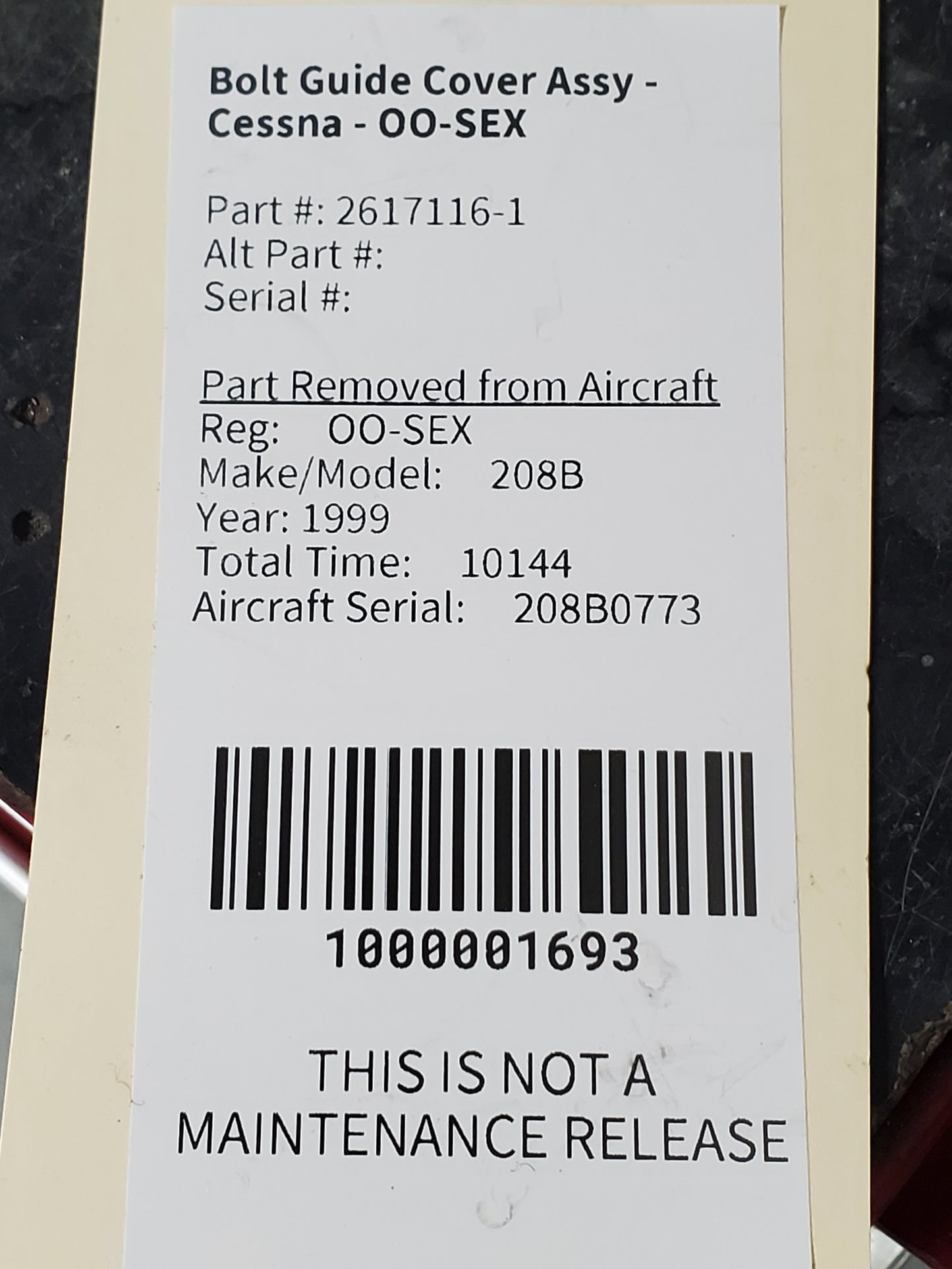 Bolt Guide Cover Assy - Cessna - OO-SEX
