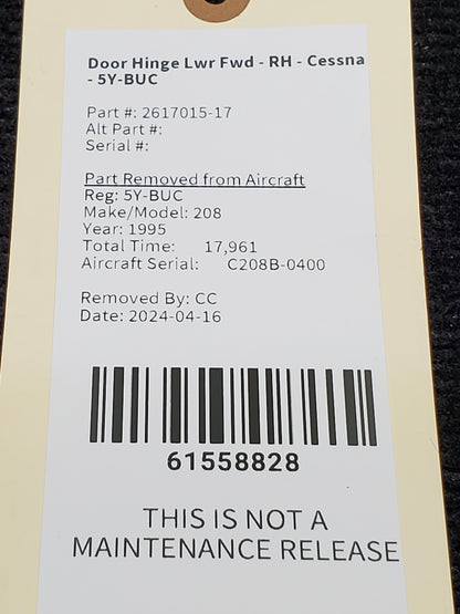 Door Hinge Lwr Fwd - RH - Cessna - 5Y-BUC