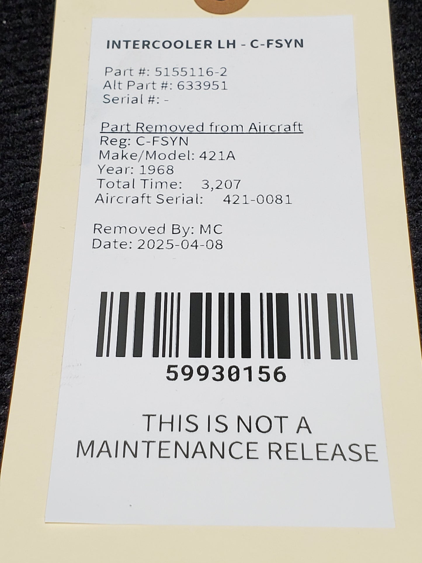 INTERCOOLER LH - C-FSYN