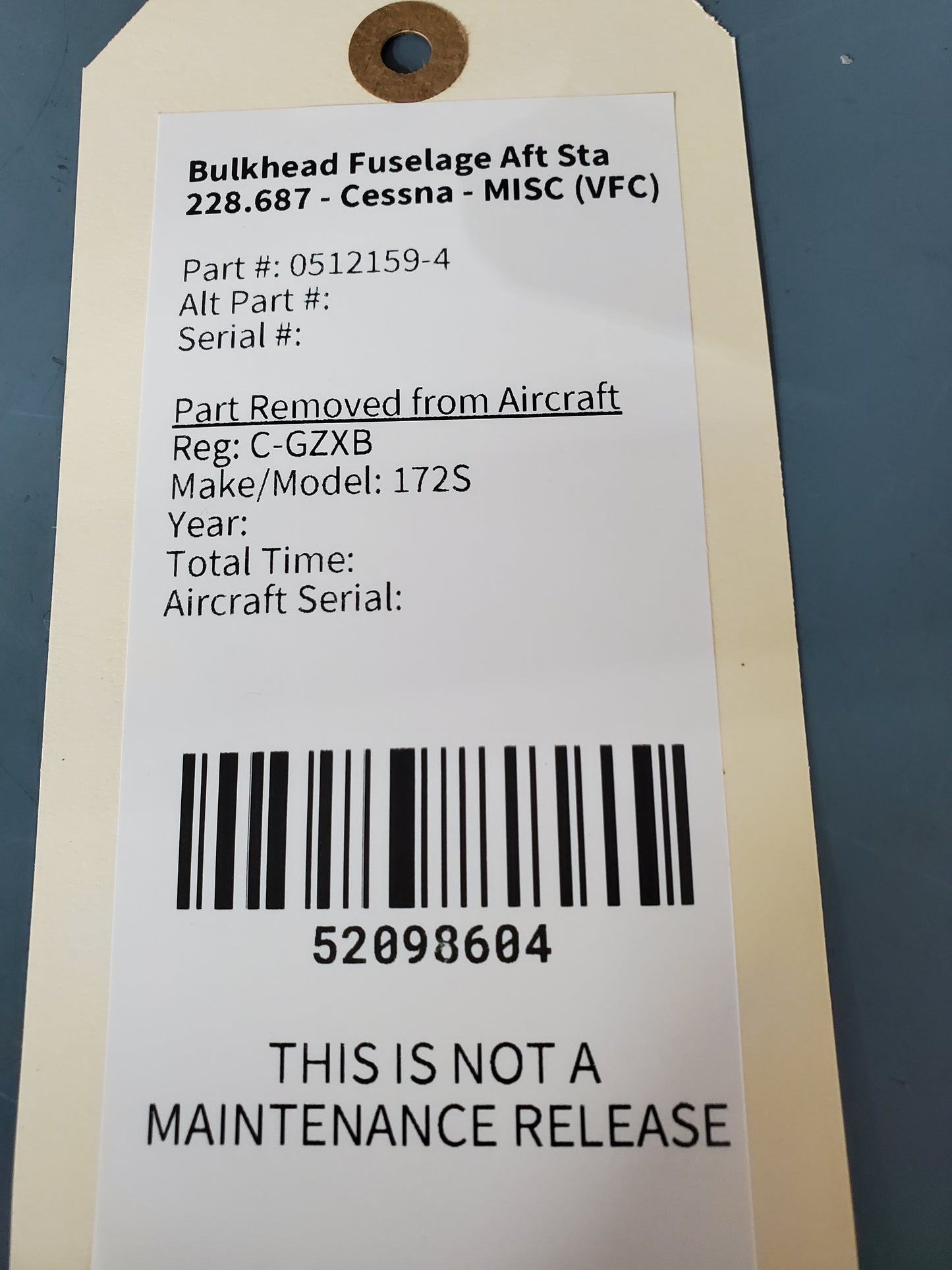 Bulkhead Fuselage Aft Sta 228.687 - Cessna - MISC (VFC)