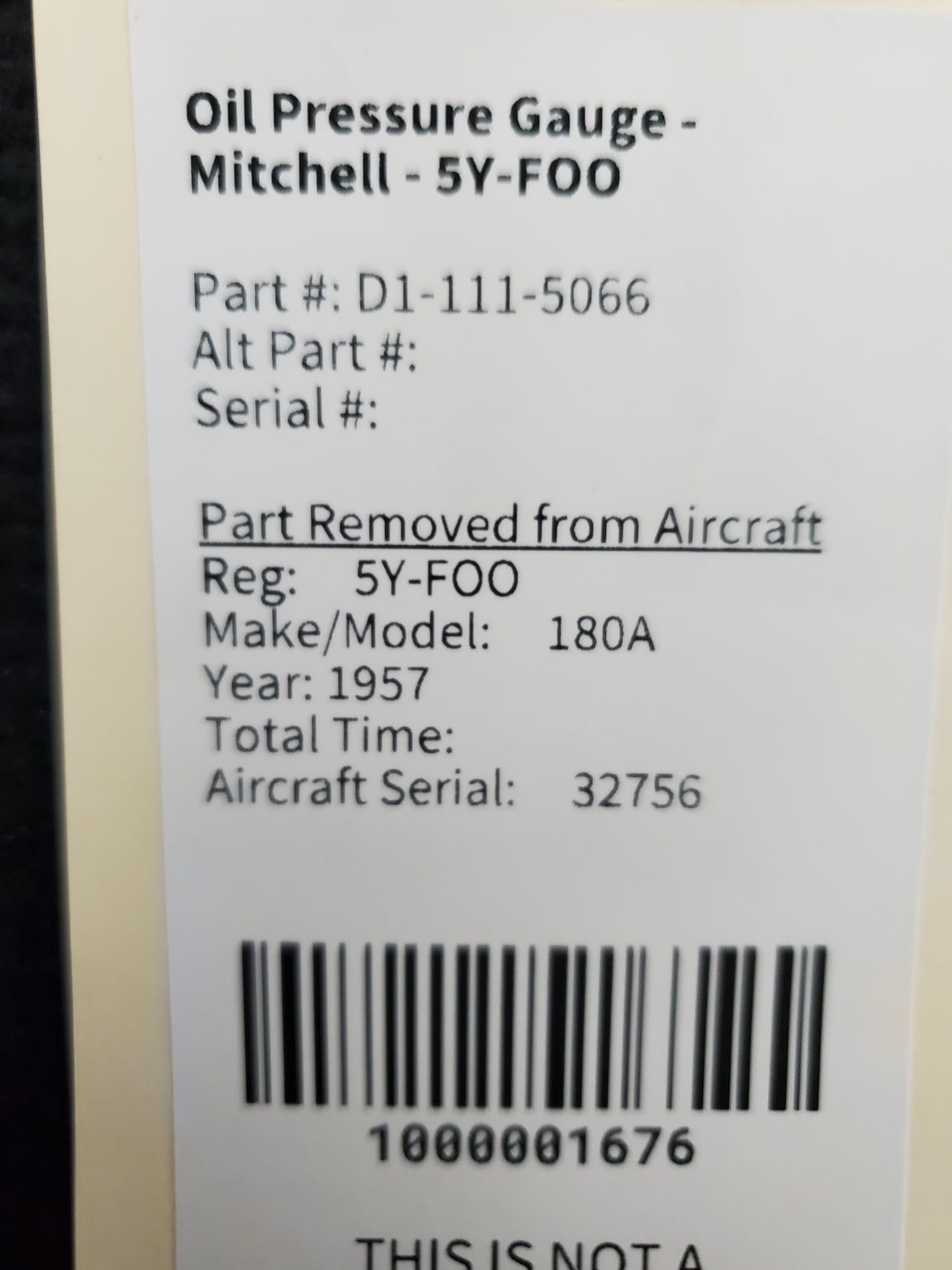 Oil Pressure Gauge - Mitchell - 5Y-FOO