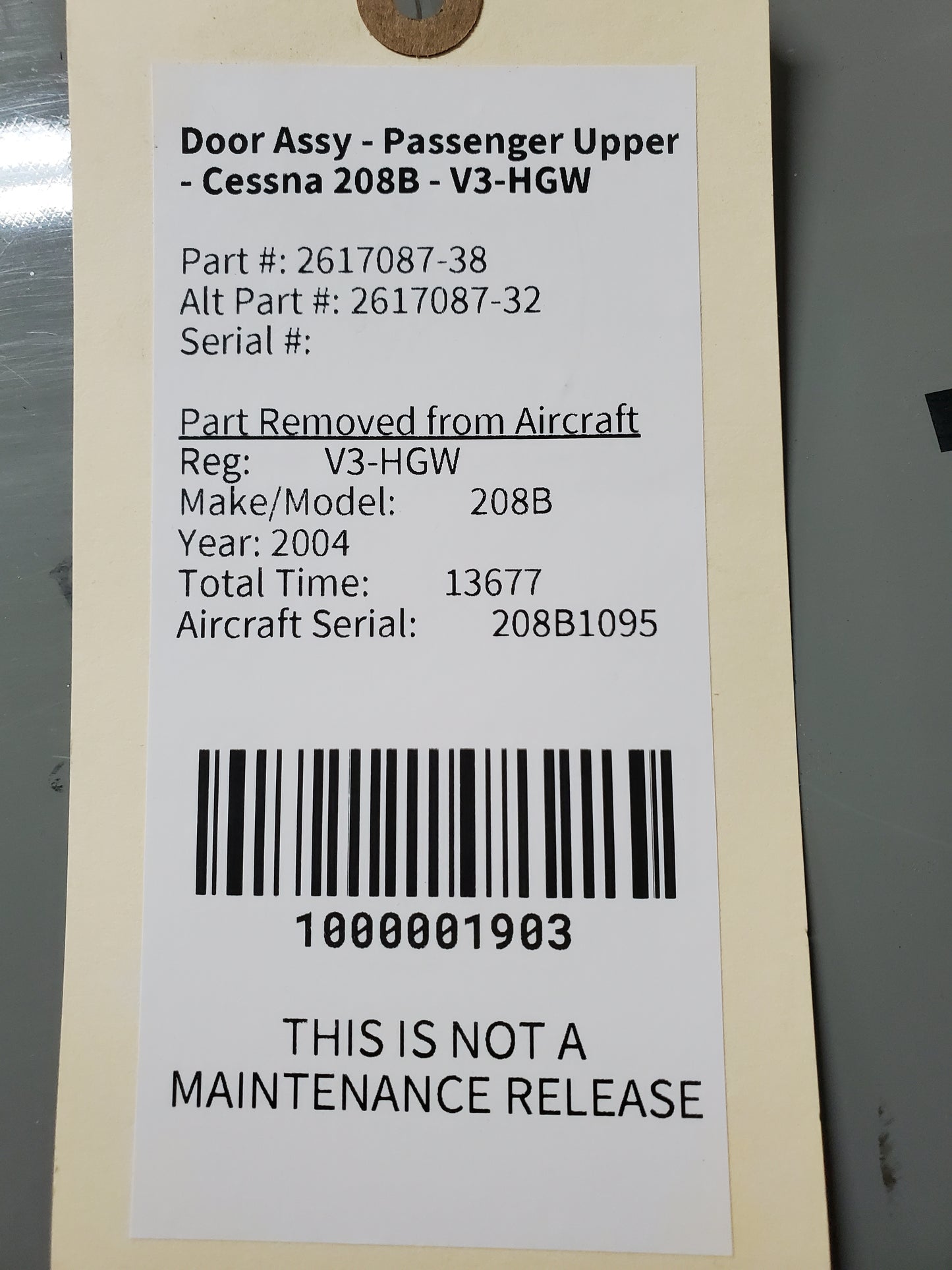 Door Assy - Passenger Upper - Cessna 208B - V3-HGW