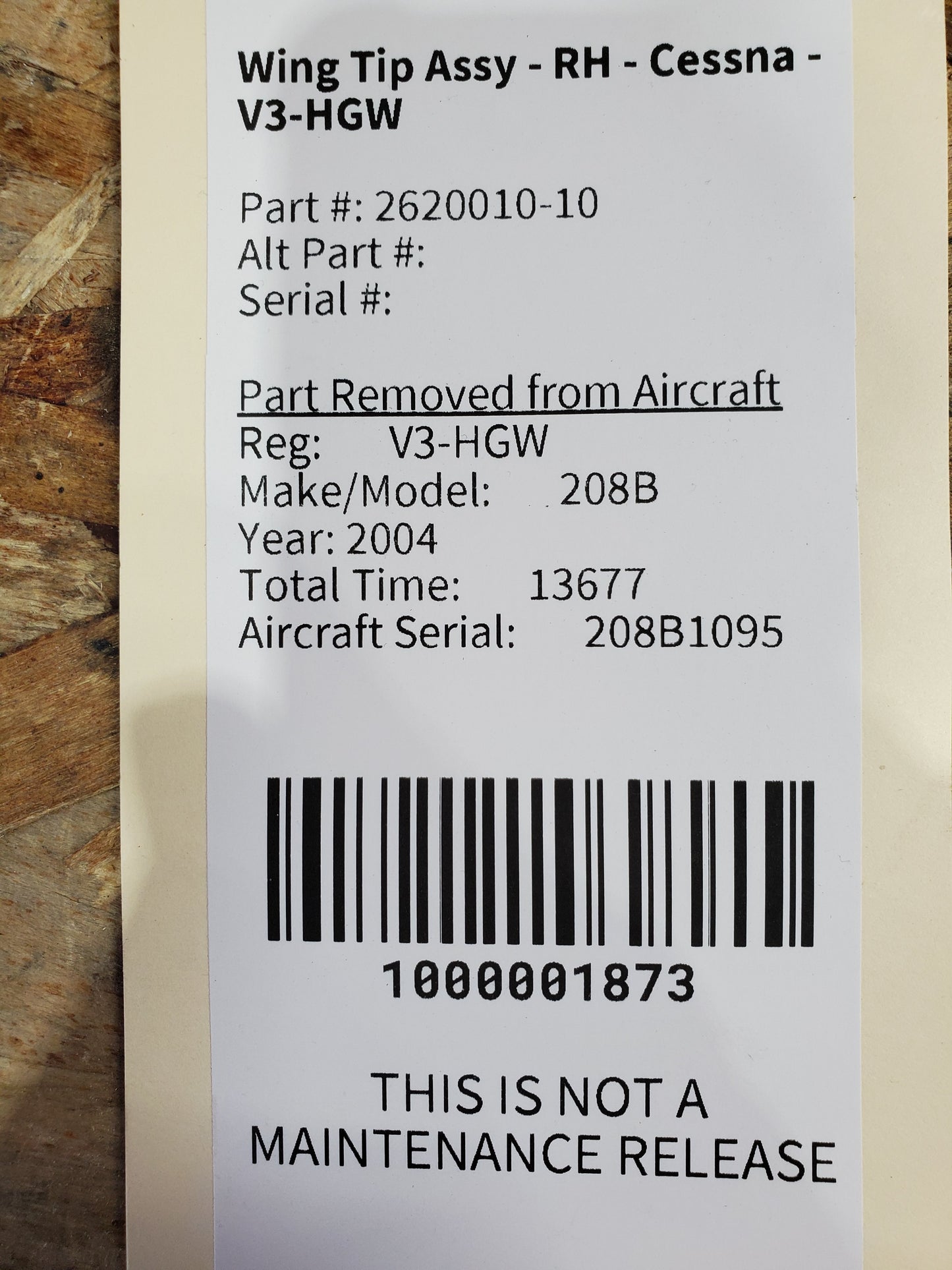 Wing Tip Assy - RH - Cessna - V3-HGW