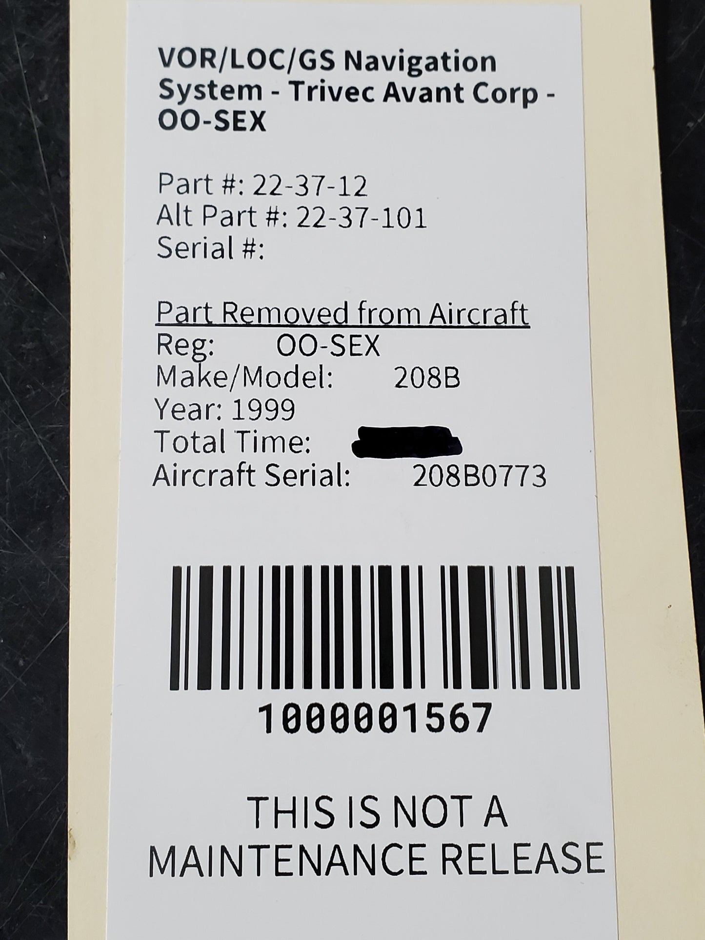 VOR/LOC/GS Navigation System - Trivec Avant Corp - OO-SEX