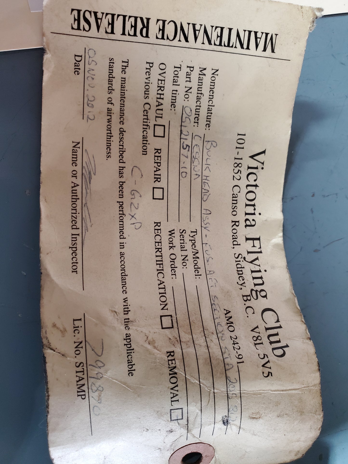 Bulkhead Fuselage Aft Sta 205.812 - MISC (VFC)