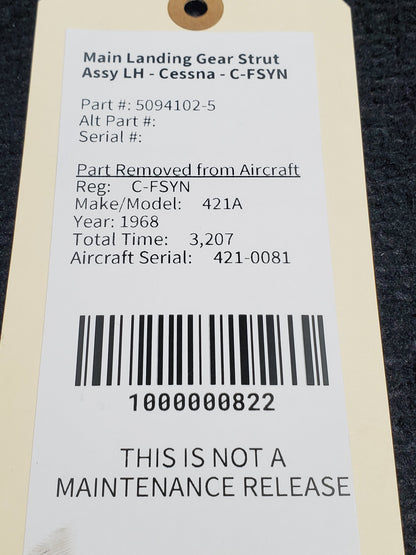 Main Landing Gear Strut Assy LH - Cessna - C-FSYN