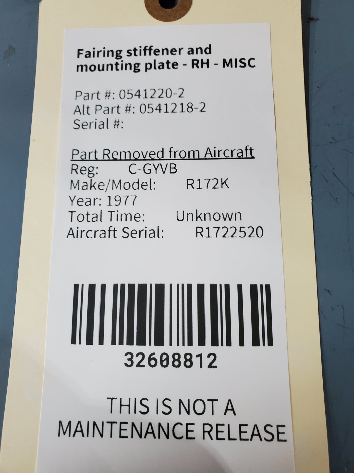 Fairing stiffener and mounting plate - RH - MISC