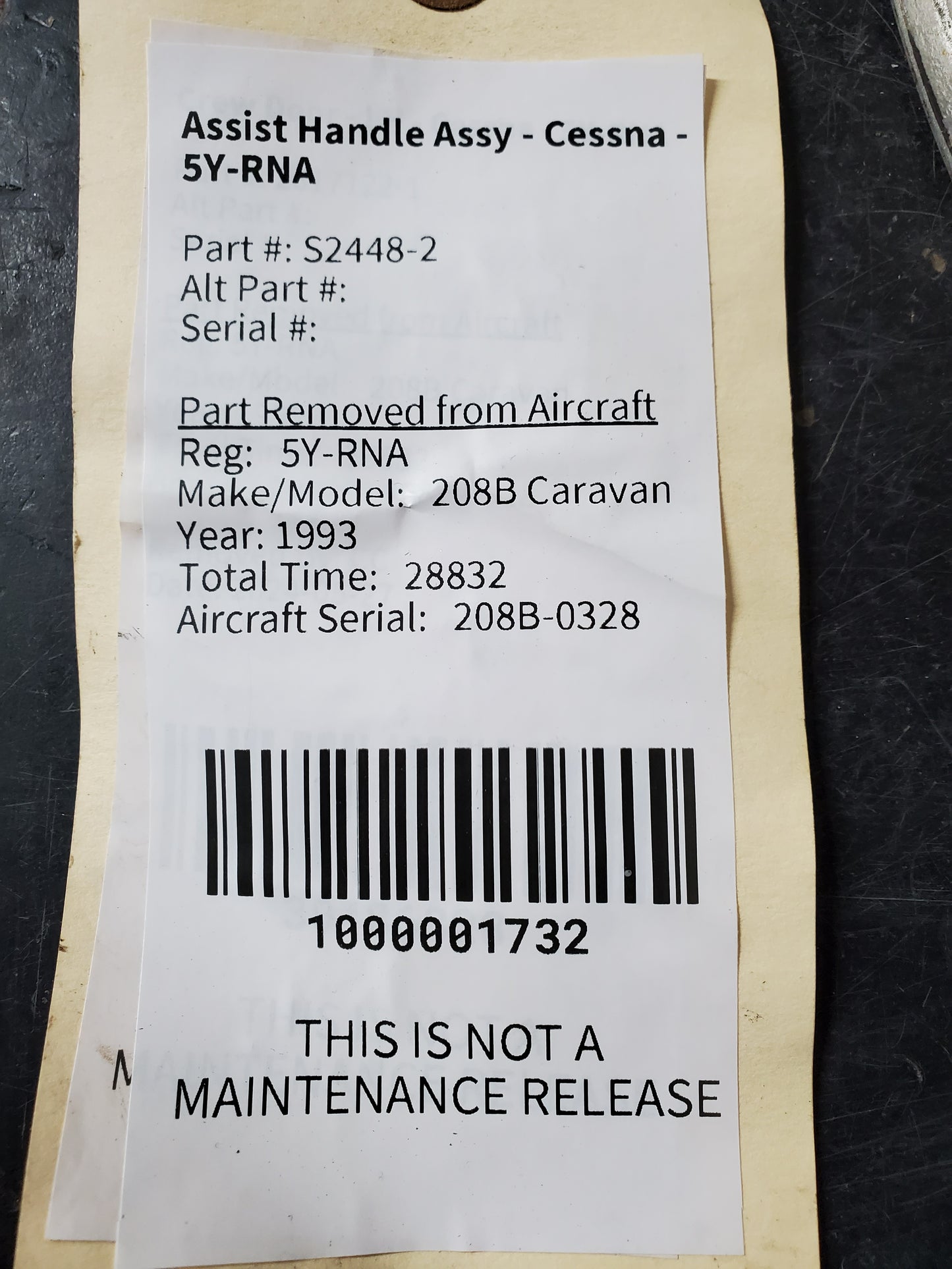 Assist Handle Assy - Cessna - 5Y-RNA