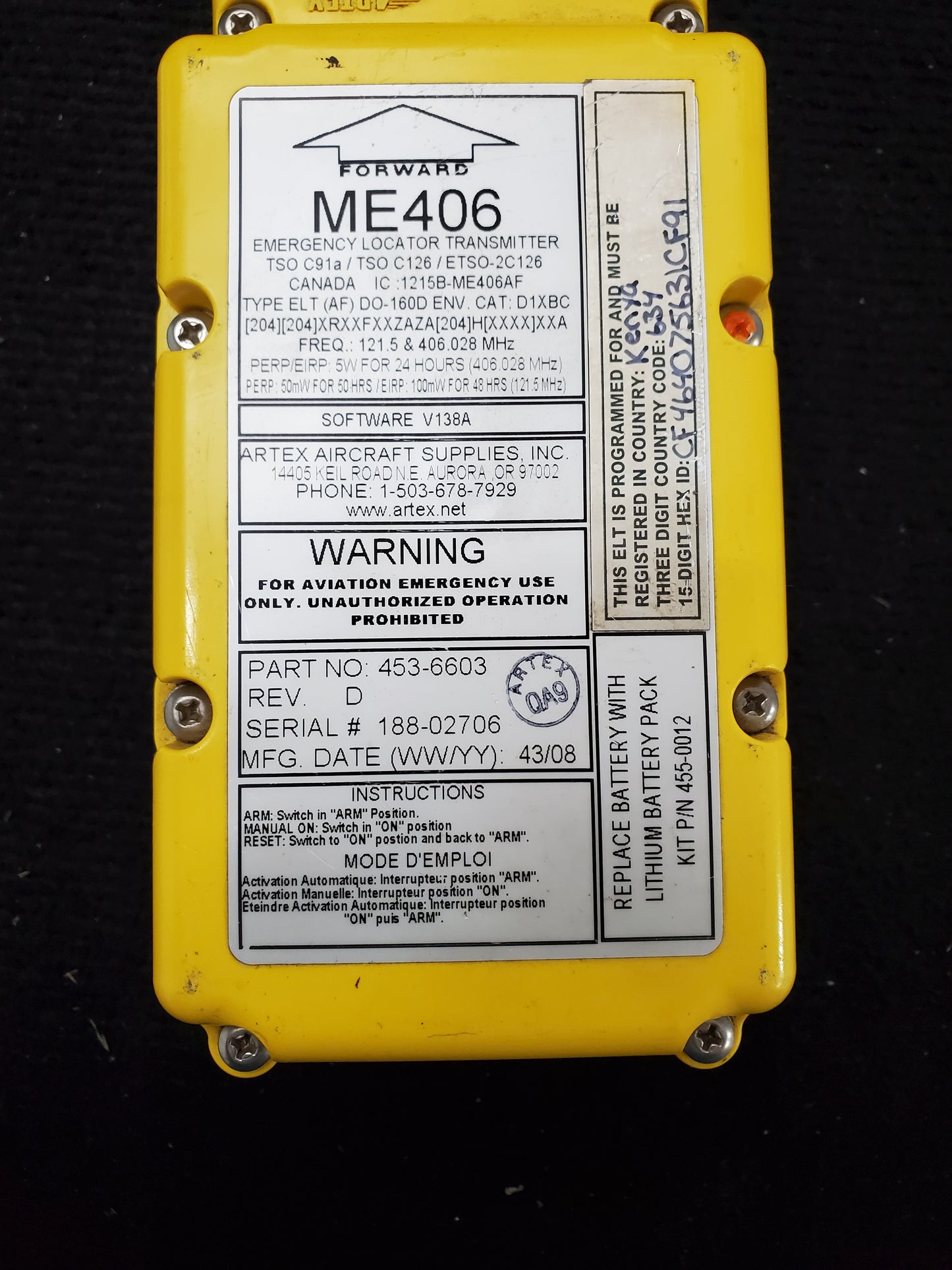 ELT - Artex ME406 - 5Y-ZBW