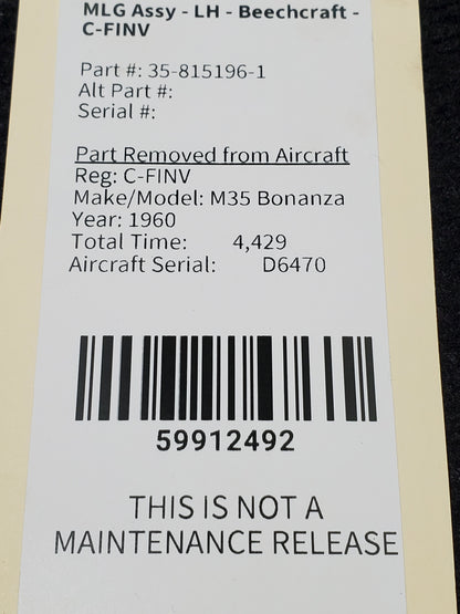 MLG Assy - LH - Beechcraft - C-FINV