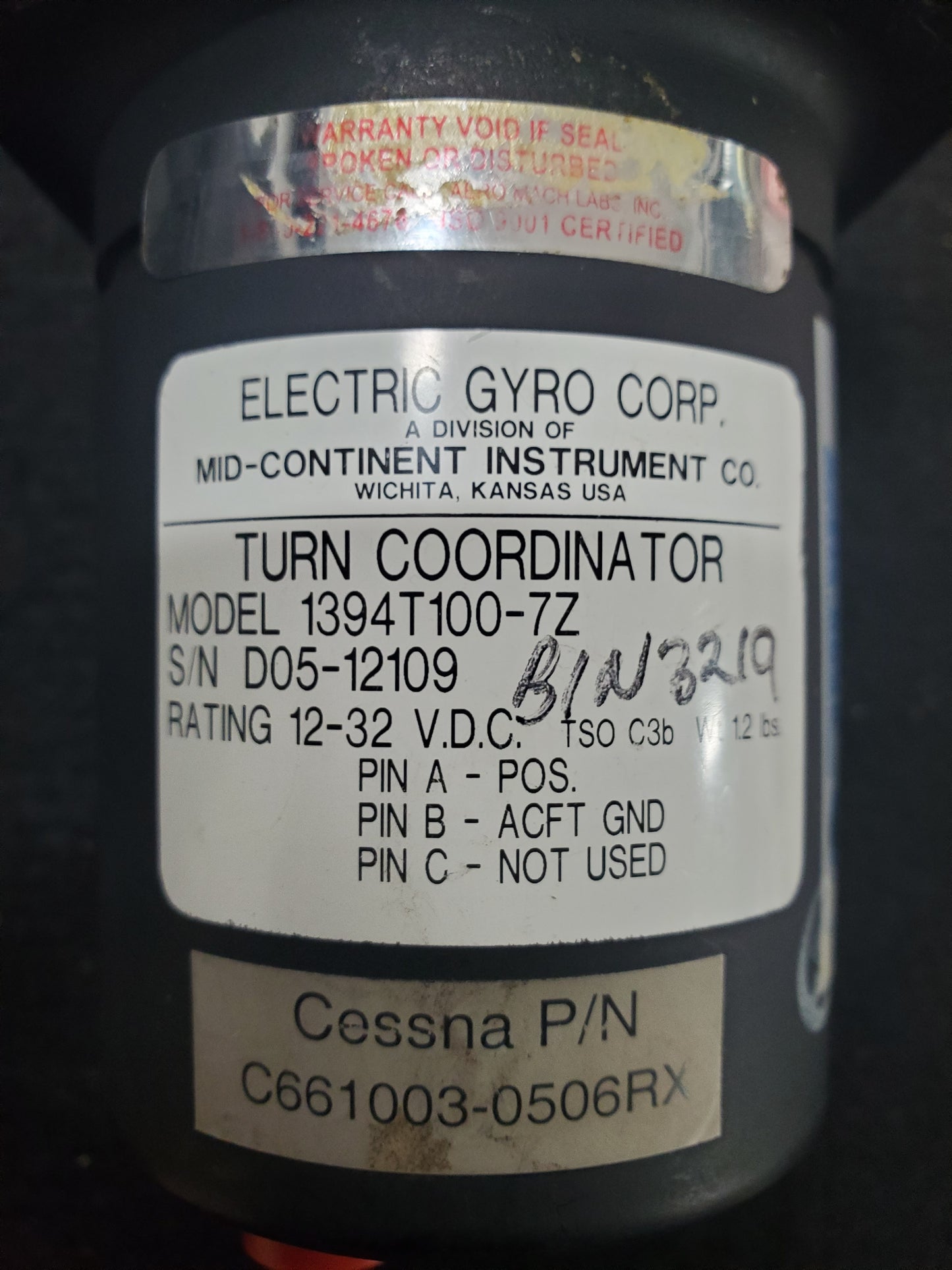 Turn Coordinator - Mid Continent - 5H-NWA