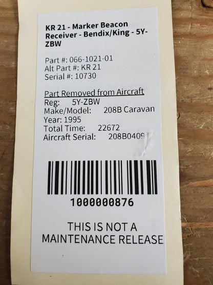 KR 21 - Marker Beacon Receiver - Bendix/King - 5Y-ZBW