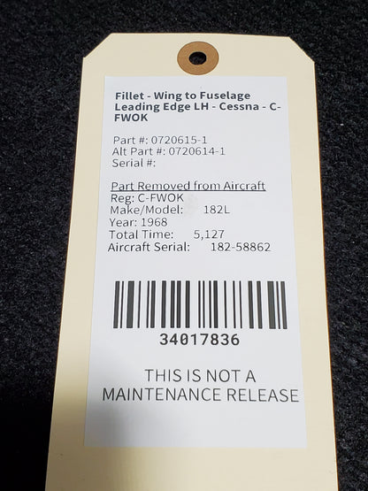 Fillet - Wing to Fuselage Leading Edge LH - Cessna - C-FWOK