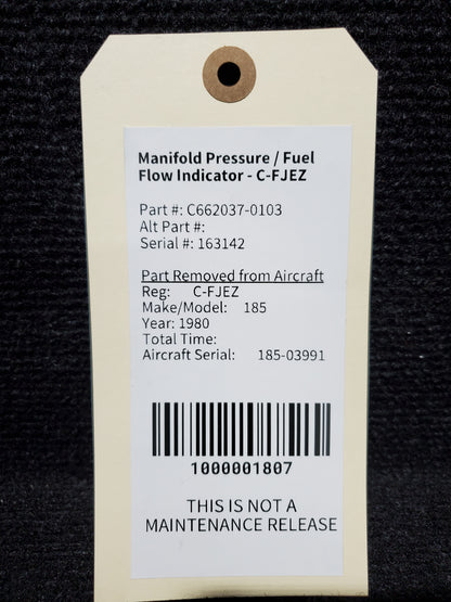 Manifold Pressure / Fuel Flow Indicator - C-FJEZ