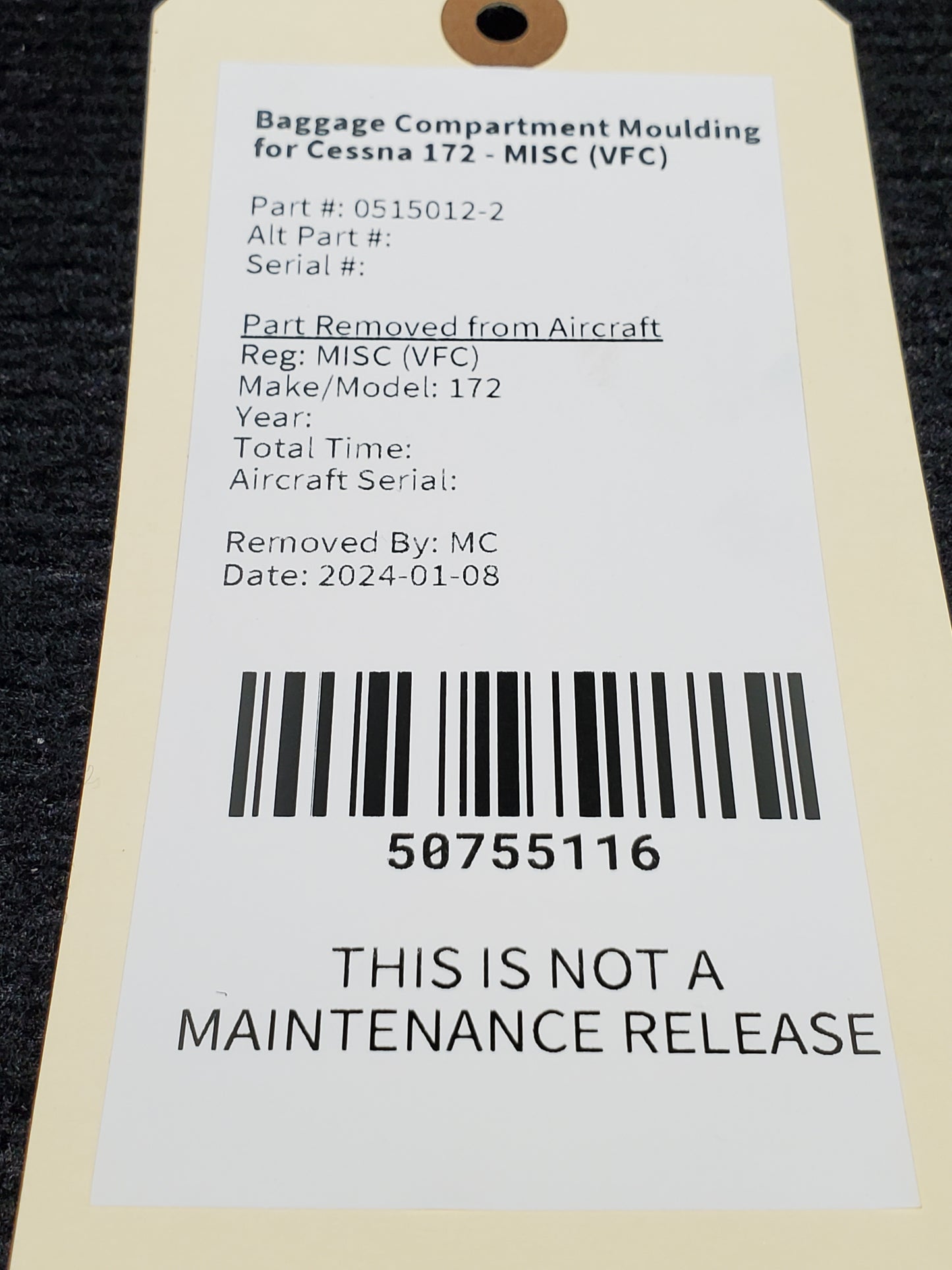 Baggage Compartment Moulding for Cessna 172 - MISC (VFC)
