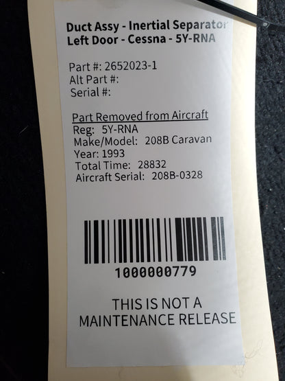 Duct Assy - Inertial Separator Left Door - Cessna - 5Y-RNA