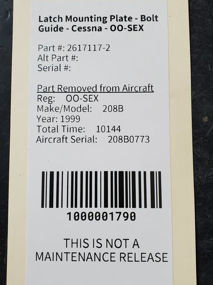 Latch Mounting Plate - Bolt Guide - Cessna - OO-SEX