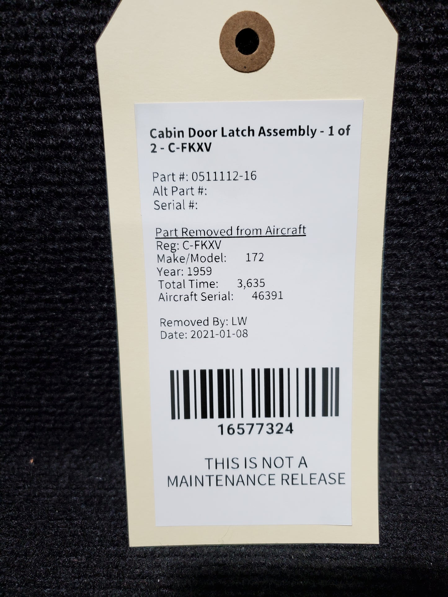 Cabin Door Latch Assembly - 1 of 2 - C-FKXV